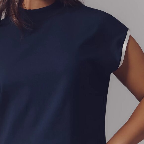 NWT Anthropologie Maeve Mock-Neck Shell Tee (M) - Picture 2 of 3